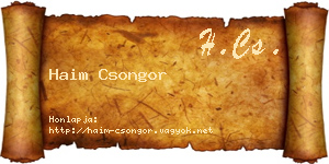 Haim Csongor névjegykártya